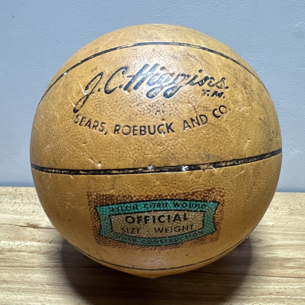 Vintage 1960's J.C. Higgins Model 1800 Basketball Ball Sears Roebuck Brown